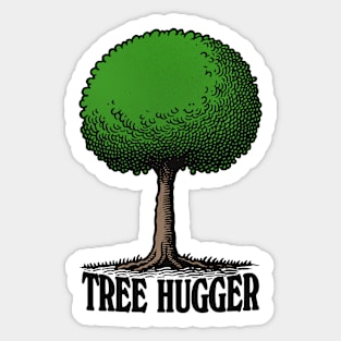 Tree Hugger - Retro Design Sticker